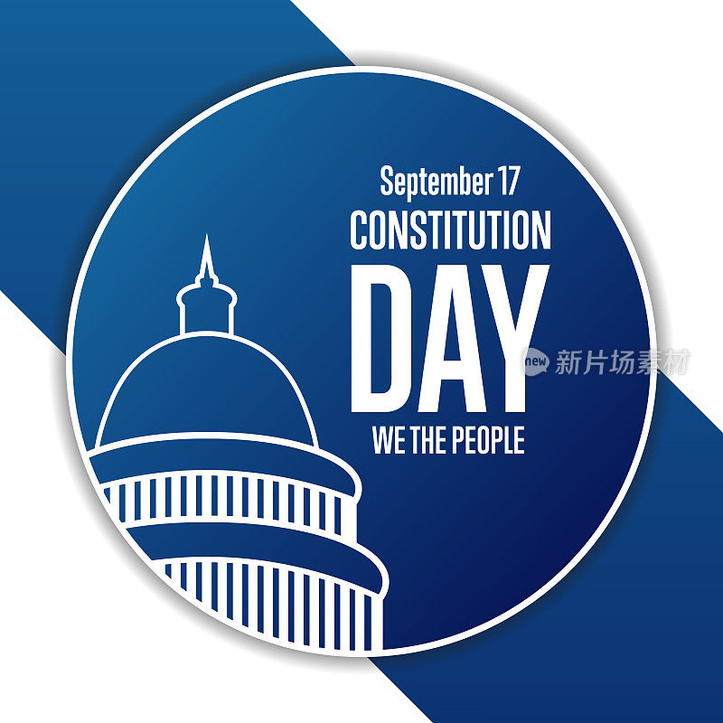Constitution Day. September 17. Holiday concept. Template for background, banner, card, poster with text inscription. Vector EPS10 illustration.